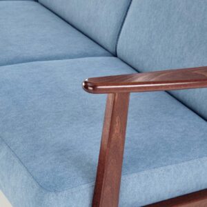 Sohva MILAVOR 3S, sininen / tumman pähkinänruskea