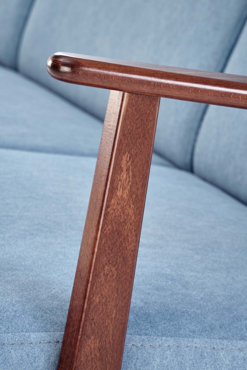 Sohva MILAVOR 3S, sininen / tumman pähkinänruskea