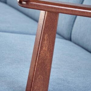 Sohva MILAVOR 3S, sininen / tumman pähkinänruskea