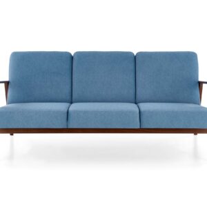 Sohva MILAVOR 3S, sininen / tumman pähkinänruskea