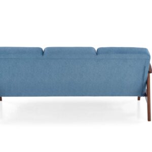 Sohva MILAVOR 3S, sininen / tumman pähkinänruskea