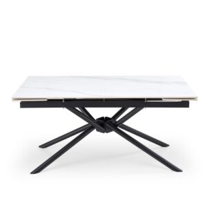 Pidentävä ruokapöytä VITORINA, valkoinen marmor.