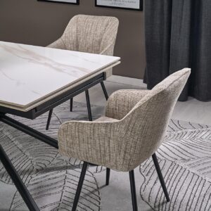 Pidentävä ruokapöytä VITORINA, valkoinen marmor.