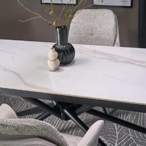 Pidentävä ruokapöytä VITORINA, valkoinen marmor.