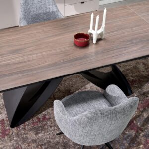 Ruokapöytä WALARIO, pähkinä / musta