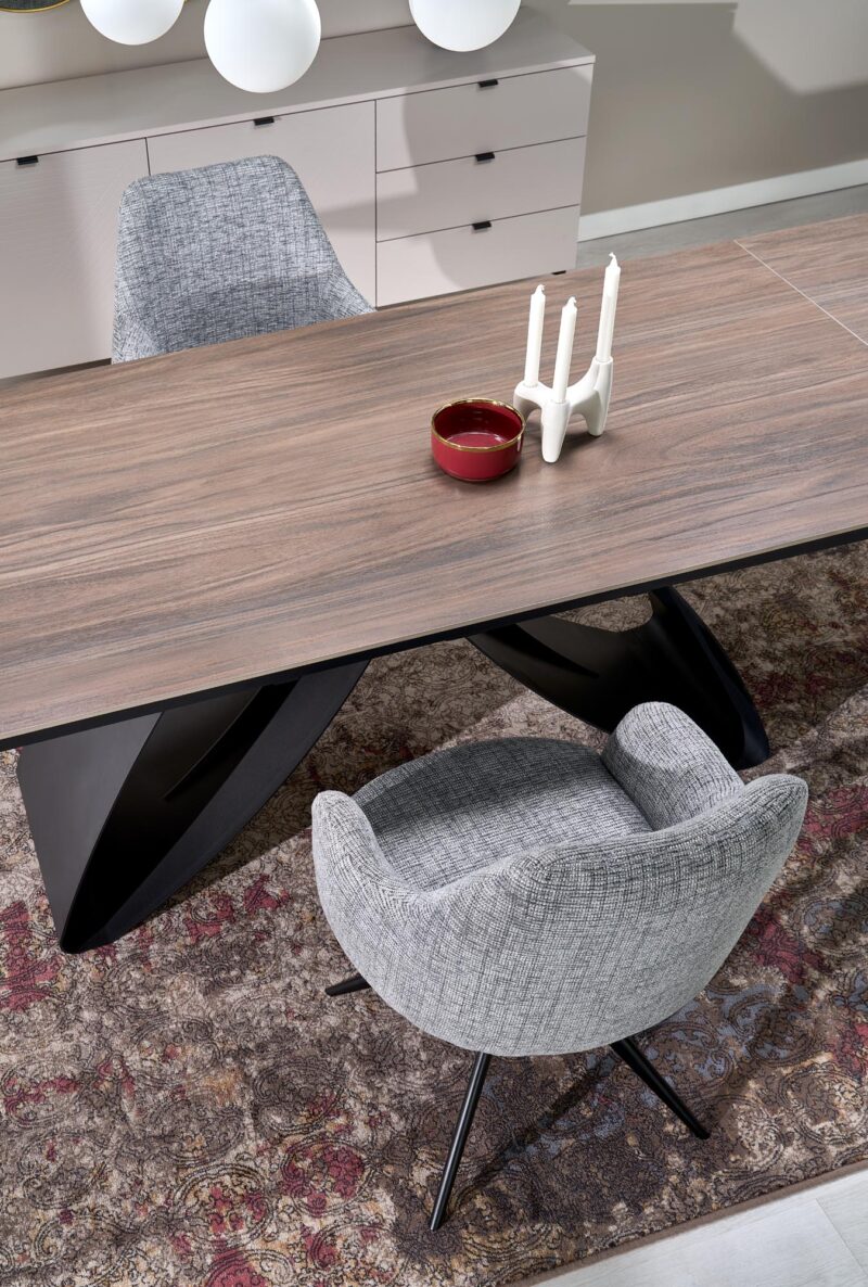 Ruokapöytä WALARIO, pähkinä / musta