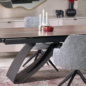 Ruokapöytä WALARIO, pähkinä / musta