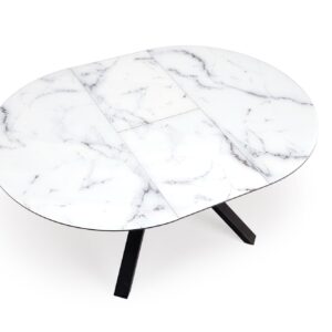 Pidentävä ruokapöytä VERTI, valkoinen marmor.