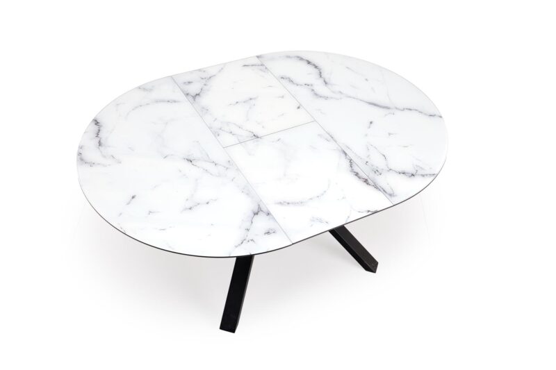 Pidentävä ruokapöytä VERTI, valkoinen marmor.