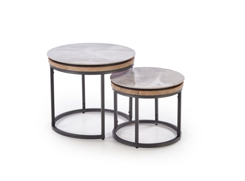 Kahvipöytä ITAKA, harmaa marmori / grafiitti