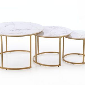 Kahvilatikkusarja GILDA, valkoinen marmor / kulta
