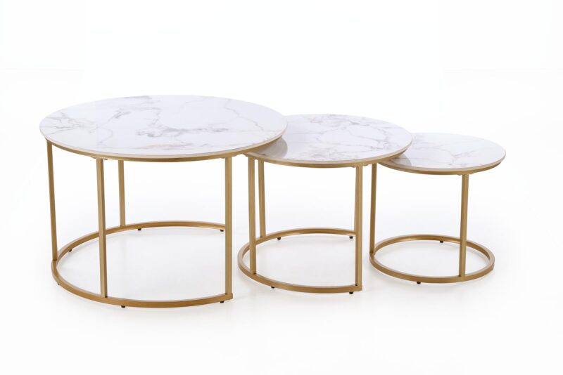 Kahvilatikkusarja GILDA, valkoinen marmor / kulta