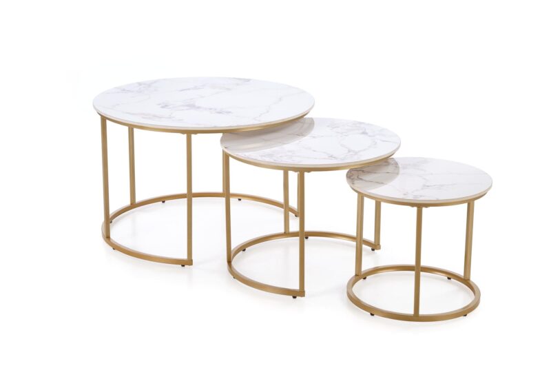 Kahvilatikkusarja GILDA, valkoinen marmor / kulta