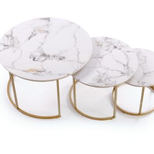 Kahvilatikkusarja GILDA, valkoinen marmor / kulta
