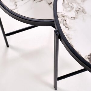 Kahvilakoonnin komplekti FATIMA, valkoinen marmori / musta