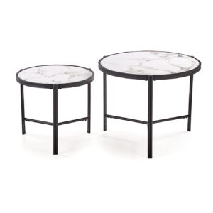 Kahvilakoonnin komplekti FATIMA, valkoinen marmori / musta