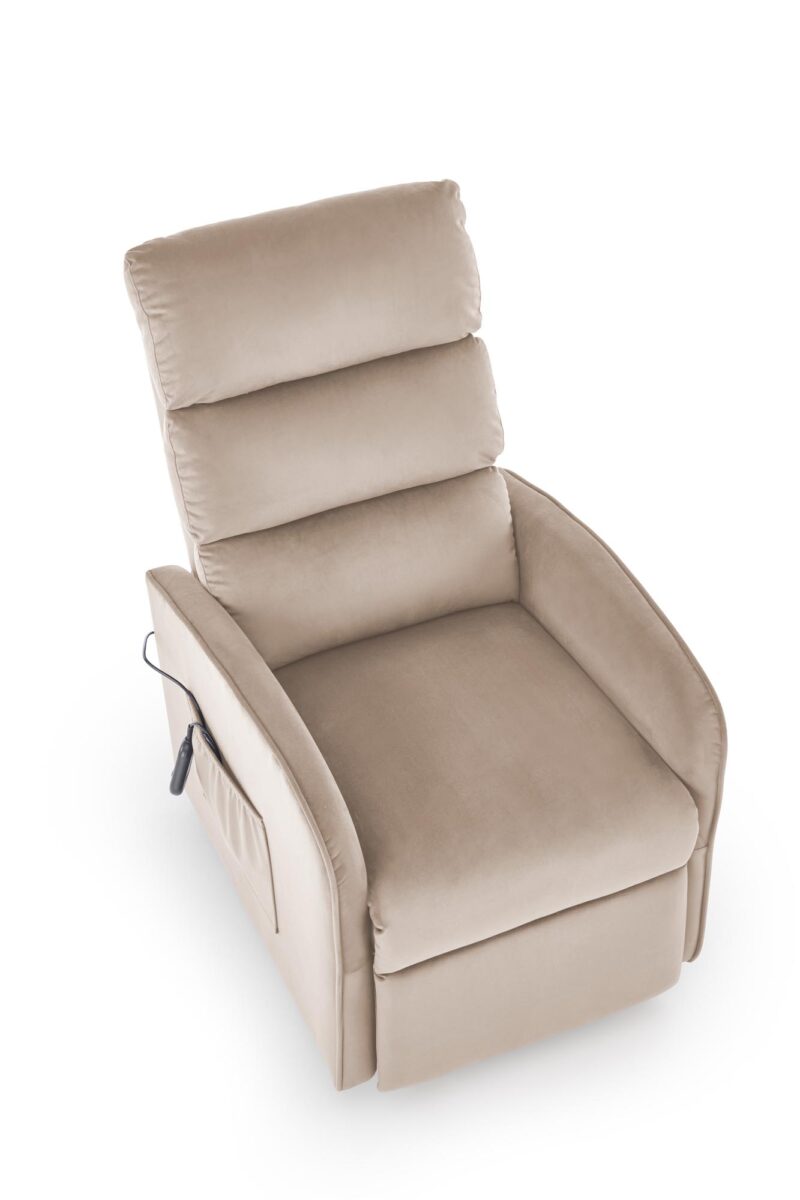 Maron-naamioitu sähkösäätöinen nojatuoli, beige
