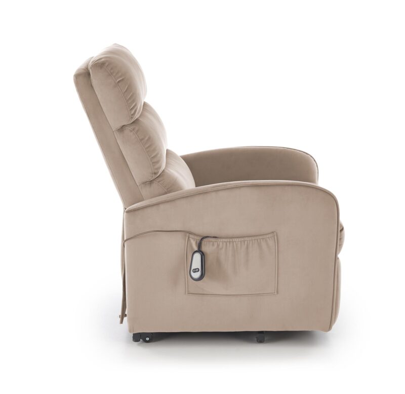 Maron-naamioitu sähkösäätöinen nojatuoli, beige