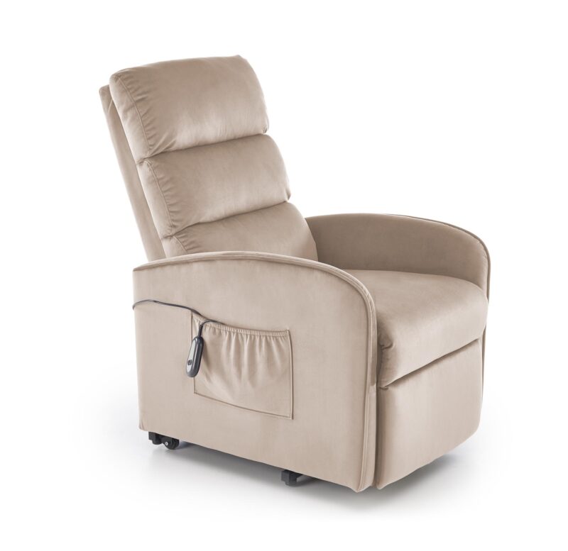 Maron-naamioitu sähkösäätöinen nojatuoli, beige