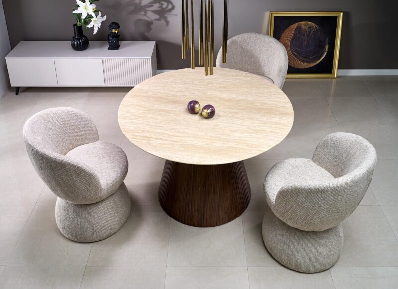 Pyöreä Ruokapöytä PIRION, travertiini