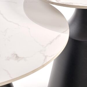 Kahvilausett MAGEL, valkoinen marmori / musta