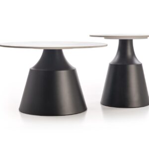 Kahvilausett MAGEL, valkoinen marmori / musta