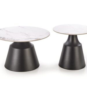 Kahvilausett MAGEL, valkoinen marmori / musta