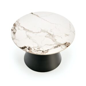 Kahvilausett MAGEL, valkoinen marmori / musta