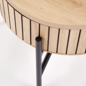 Kahvilapöydän komplekti DANTE, luonnollinen / musta