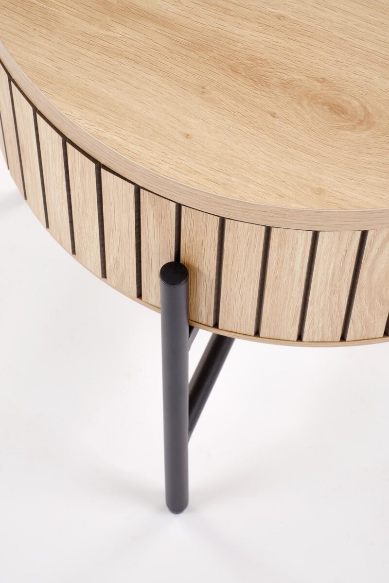 Kahvilapöydän komplekti DANTE, luonnollinen / musta