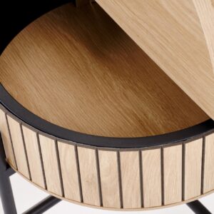 Kahvilapöydän komplekti DANTE, luonnollinen / musta