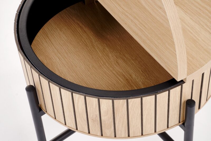 Kahvilapöydän komplekti DANTE, luonnollinen / musta