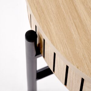 Kahvilapöydän komplekti DANTE, luonnollinen / musta