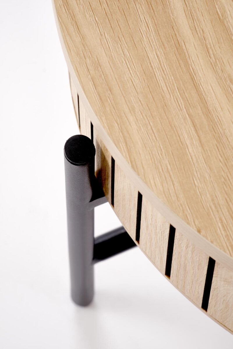 Kahvilapöydän komplekti DANTE, luonnollinen / musta