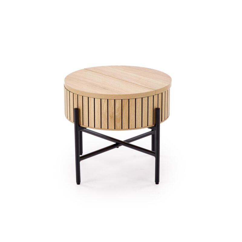 Kahvilapöydän komplekti DANTE, luonnollinen / musta