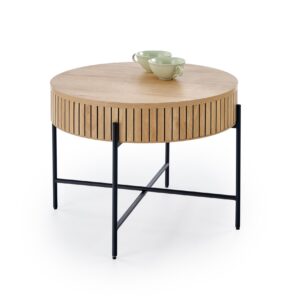 Kahvilapöydän komplekti DANTE, luonnollinen / musta