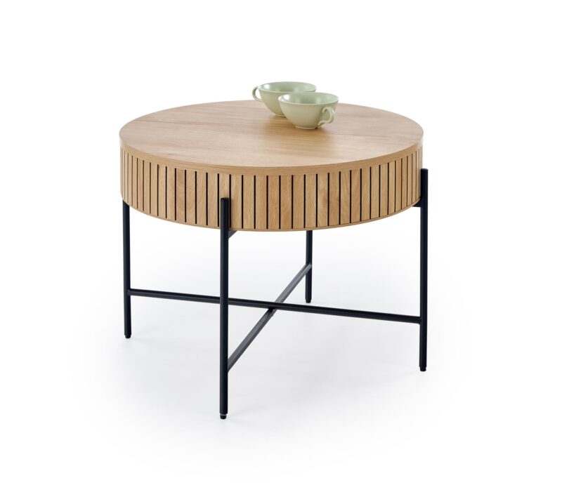 Kahvilapöydän komplekti DANTE, luonnollinen / musta