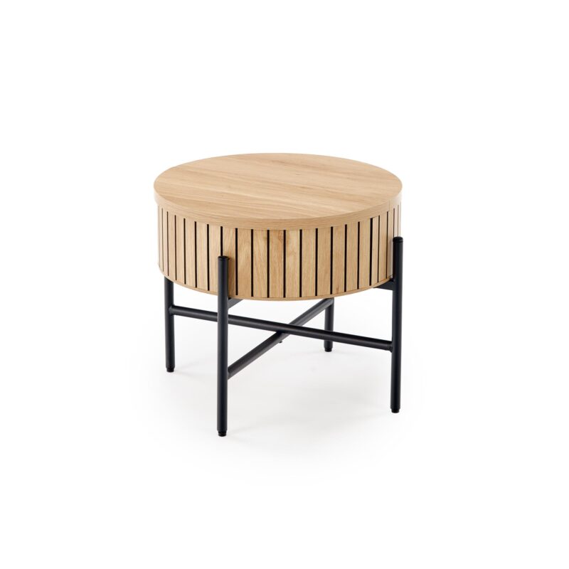 Kahvilapöydän komplekti DANTE, luonnollinen / musta