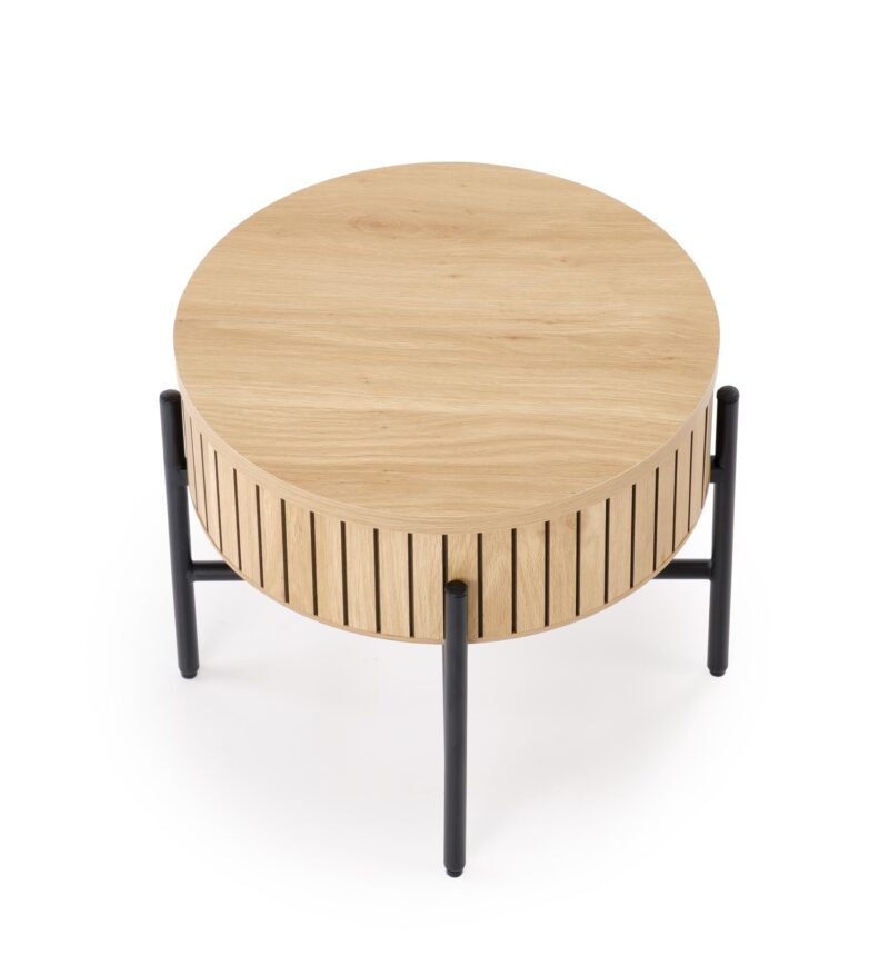 Kahvilapöydän komplekti DANTE, luonnollinen / musta