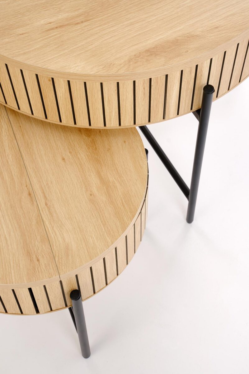 Kahvilapöydän komplekti DANTE, luonnollinen / musta