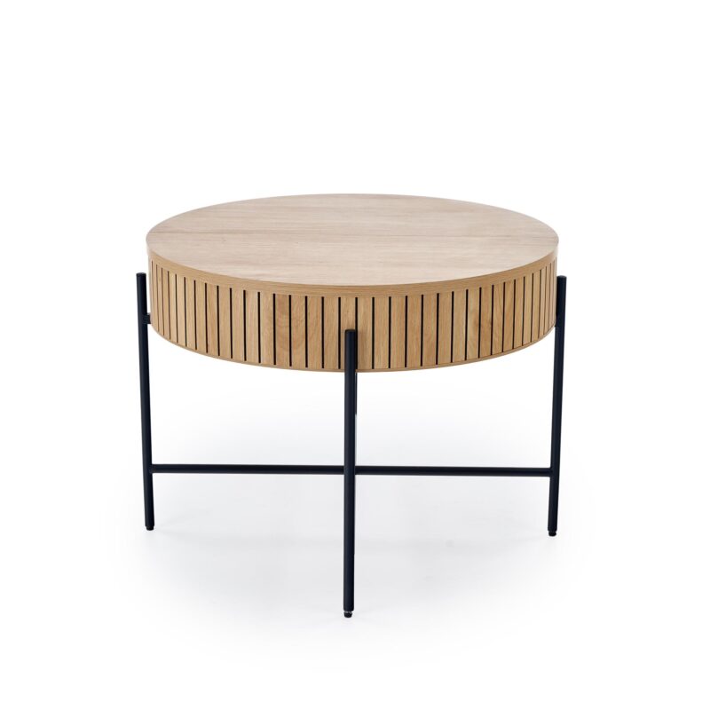 Kahvilapöydän komplekti DANTE, luonnollinen / musta