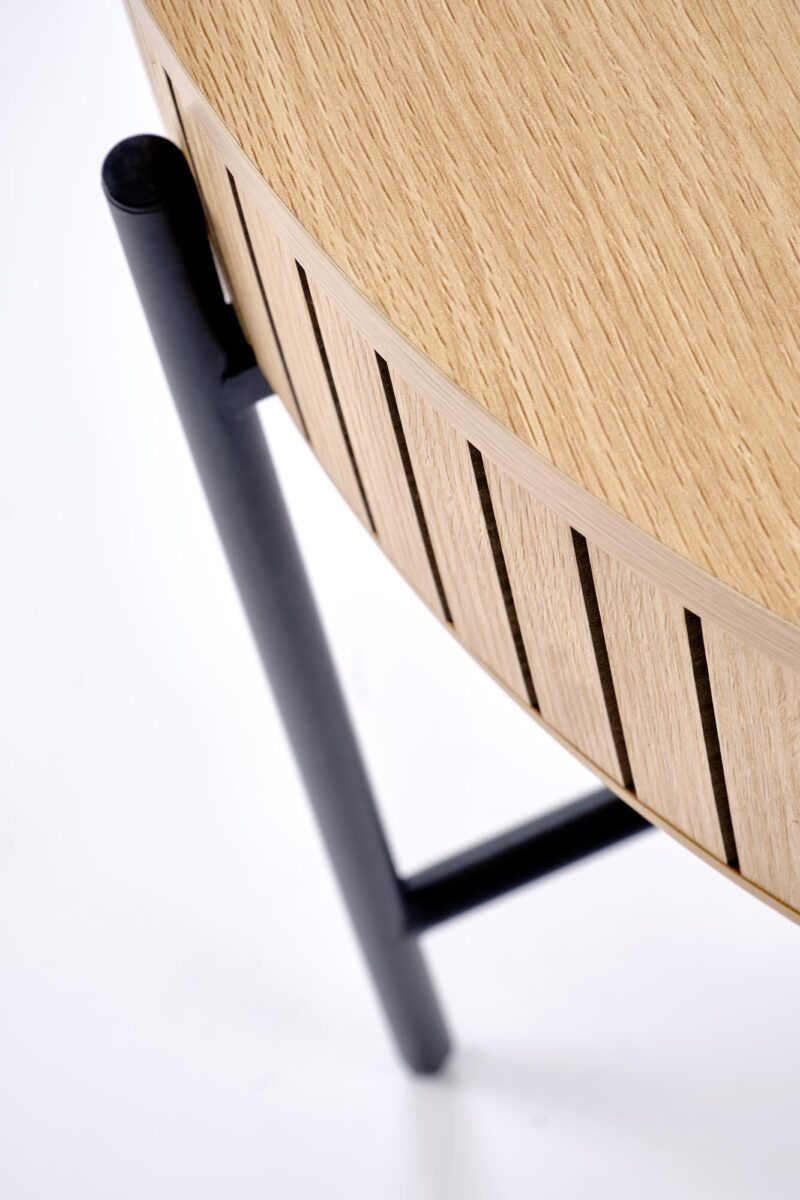 Kahvilapöydän komplekti DANTE, luonnollinen / musta