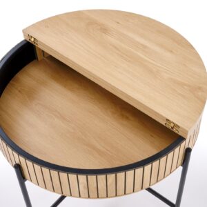 Kahvilapöydän komplekti DANTE, luonnollinen / musta