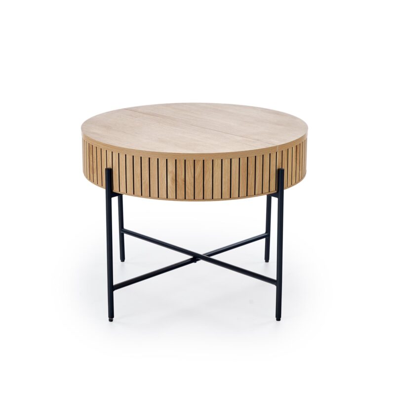 Kahvilapöydän komplekti DANTE, luonnollinen / musta