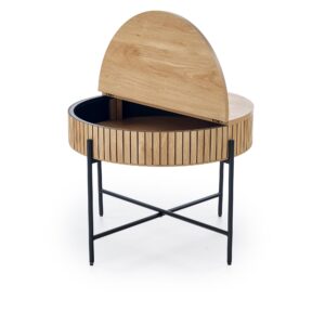 Kahvilapöydän komplekti DANTE, luonnollinen / musta