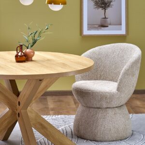 Pyöreä ruokapöytä MORVIN, luonnollinen