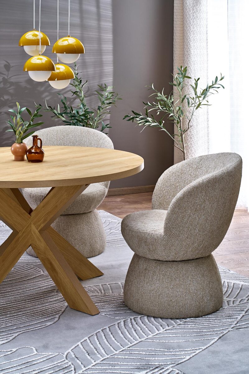 Pyöreä ruokapöytä MORVIN, luonnollinen