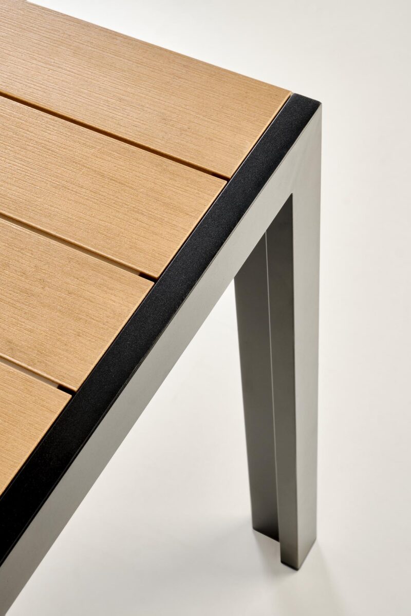 Ruokapöytä FIERRO, suorakulmainen / ruskea / musta