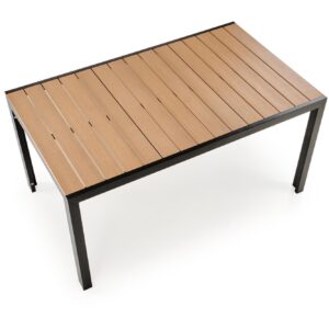 Ruokapöytä FIERRO, suorakulmainen / ruskea / musta