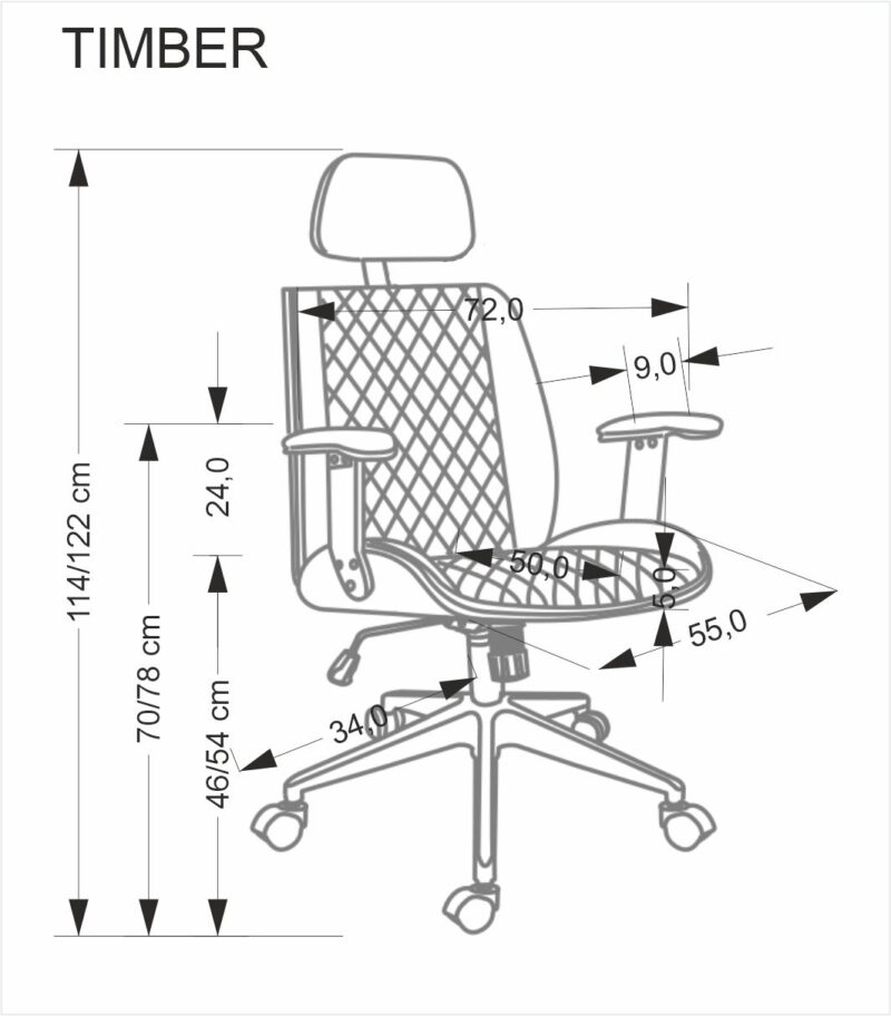 Toimistotuoli TIMBER, pähkinäpuu/vaalea beige